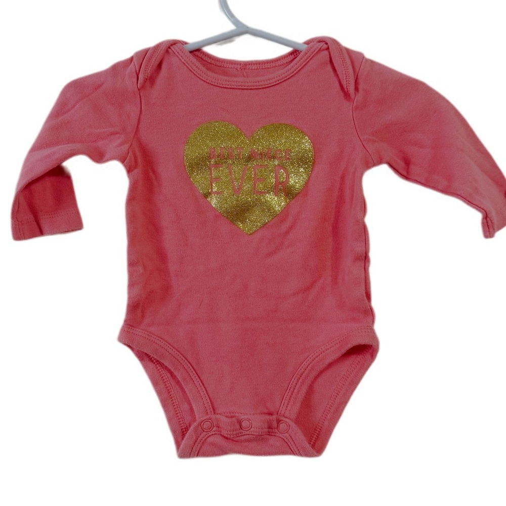 Carter's Pink Bodysuit‎ with Gold Heart
